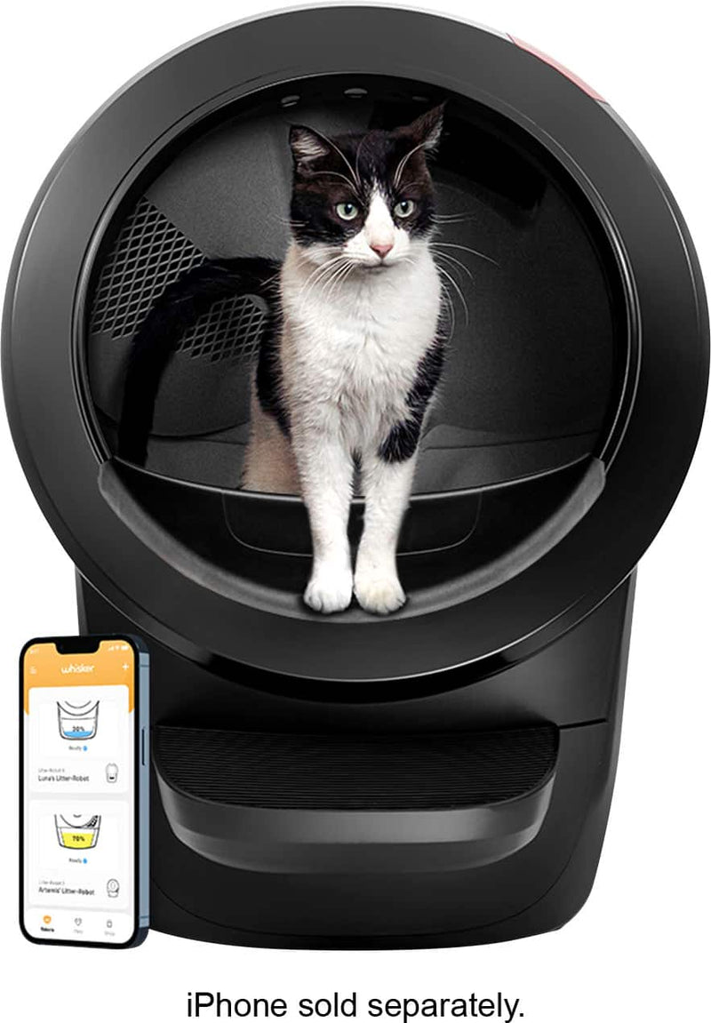 Whisker - Litter-Robot 4 Smart App-Controlled Self-Cleaning Litter Box - Black