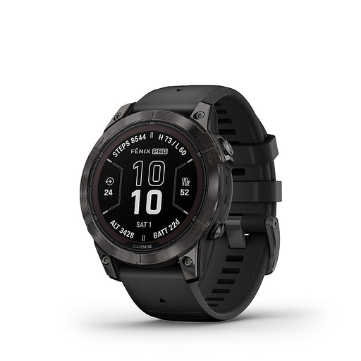 Garmin fenix 7 Pro Sapphire Solar - titanium carbon gray DLC - sport watch with band - black - 32 GB