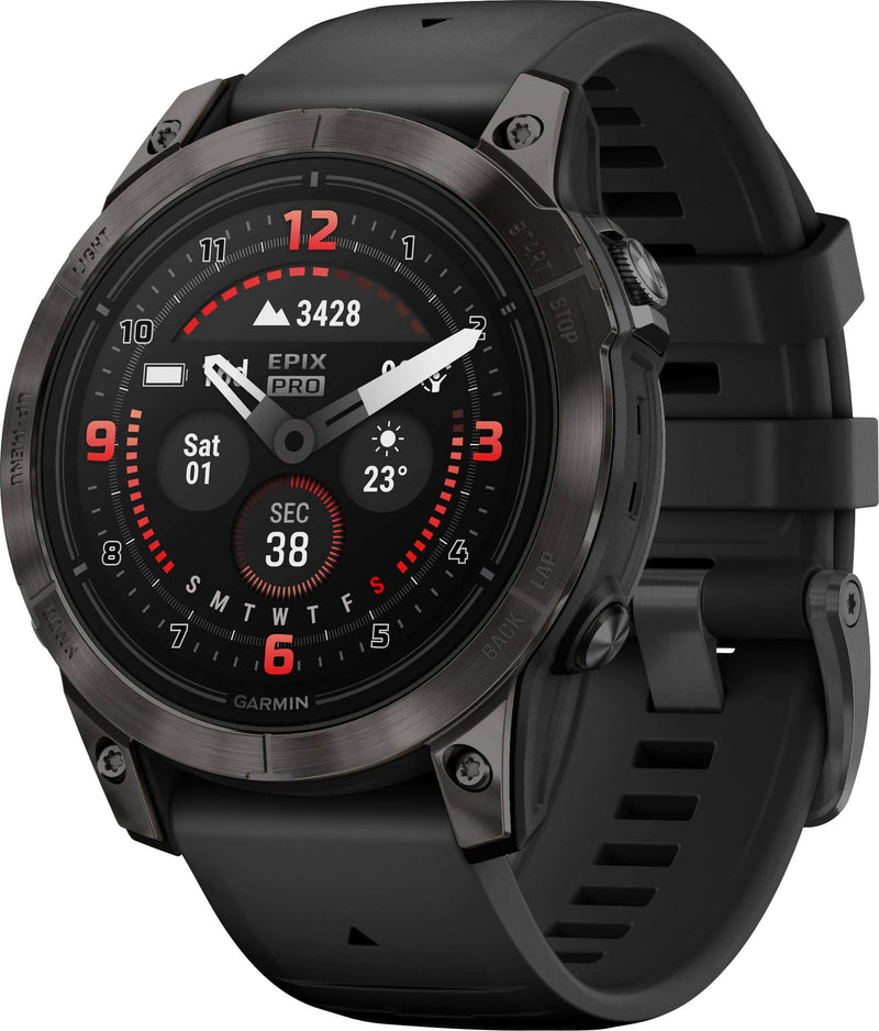 Garmin - epix Pro (Gen 2) Sapphire Edition 47mm Fiber-Reinforced Polymer - Carbon Gray DLC Titanium with Black Band - (2024)