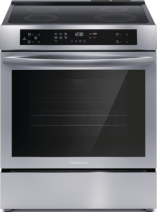 Frigidaire - 5.3 Cu. Ft. Front Control Electric Induction Range with Convection Bake - Stainless Steel