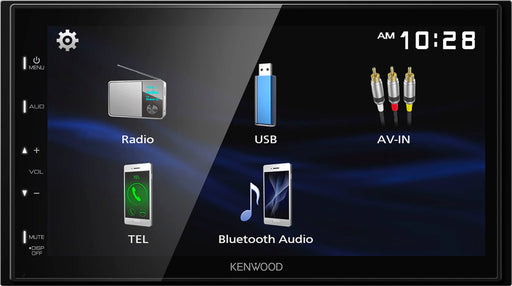 Kenwood - DMX129BT 6.8" Bluetooth Digital Media (DM) Receiver with rear camera input USB mirroring for Android - Black