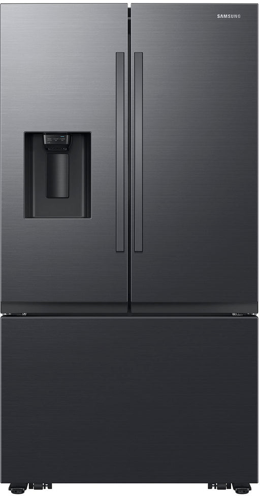 Samsung - 31 cu. ft. 3-Door French Door Smart Refrigerator with Four Types of Ice - Fingerprint Resistant Matte Black Steel