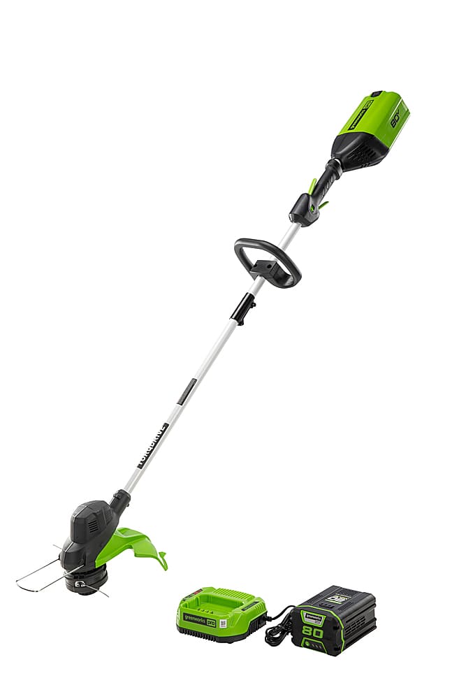 Greenworks - 80V 13 TORQDRIVE String Trimmer with 2.0 Ah Battery and Charger - Black/Green