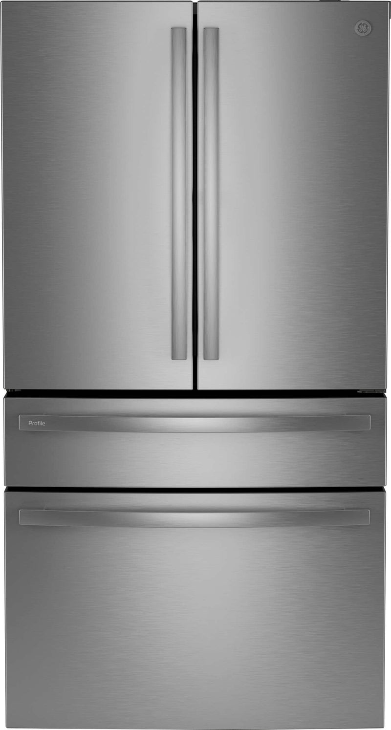 GE Profile - 28.7 Cu. Ft. 4-Door French Door Smart Refrigerator with Dual-Dispense AutoFill Pitcher - Stainless Steel