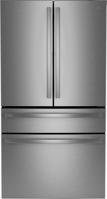 GE Profile - 28.7 Cu. Ft. 4-Door French Door Smart Refrigerator  with Dual-Dispense AutoFill Pitcher - Stainless Steel