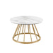 Walker Edison - Modern Cage-Base Coffee Table - Faux White Marble