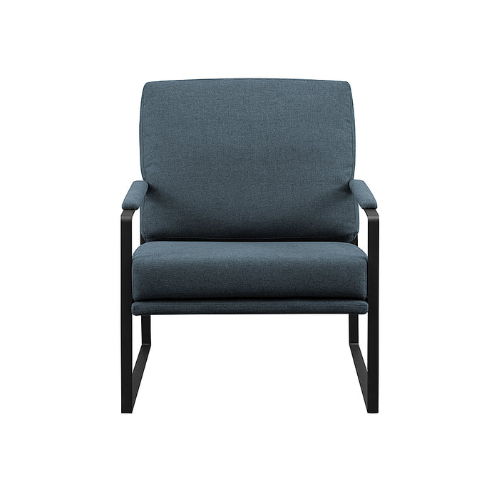 Walker Edison - Modern Metal-Arm Accent Chair - Indigo Blue