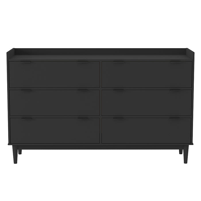 Walker Edison - Modern Minimalist 6-Drawer Solid Wood Dresser - Black