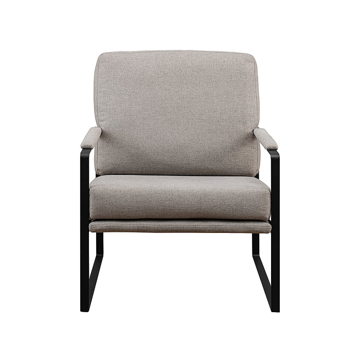 Walker Edison - Modern Metal-Arm Accent Chair - Mushroom