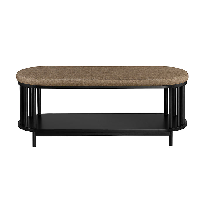 Walker Edison - Modern Upholstered Bench - Black