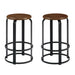 Walker Edison - Modern Industrial Round Kitchen Stool - Dark Coffee