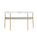 Walker Edison - Glam Mixed-Material Entry Table - Calacatta Marble