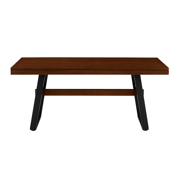 Walker Edison - Modern Bridge-Leg Dining Table - Dark Walnut