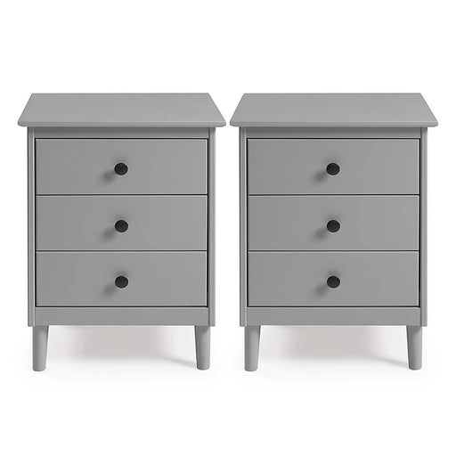 Walker Edison - Modern 2-Piece 3-Drawer Nightstand Set - Gray