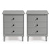 Walker Edison - Modern 2-Piece 3-Drawer Nightstand Set - Gray