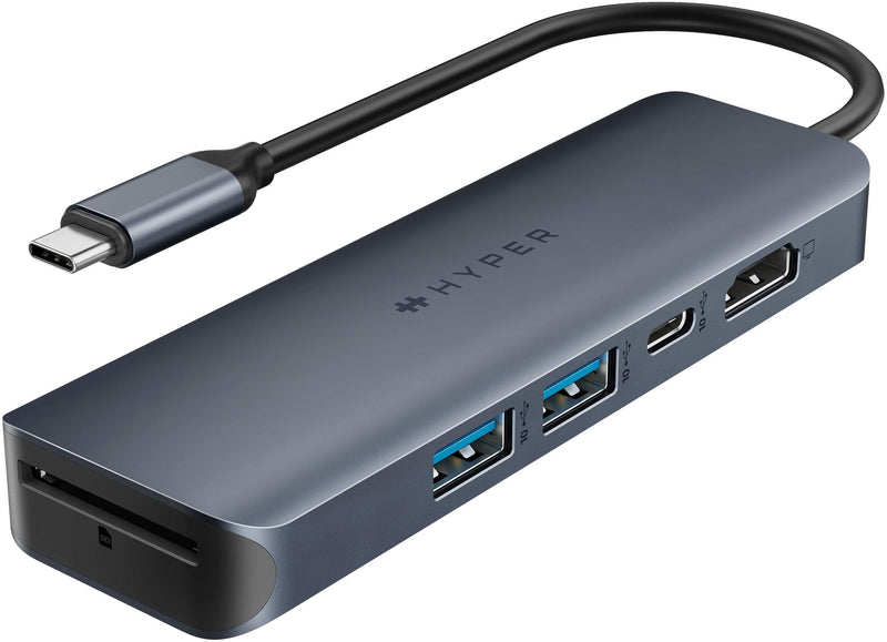 Hyper - HyperDrive Next 6 Port USB-C Hub 4K HDMI 1 USB-C 2 USB-A travel dock for MacBook and Windows PC - Midnight Blue