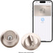 Level - Lock+ Smart Lock Bluetooth Replacement Deadbolt with Apple HomeKey/App/Key - Satin Nickel