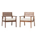 Walker Edison - Modern 2-Piece Acacia Outdoor Lounge Chair Set - Dark Brown