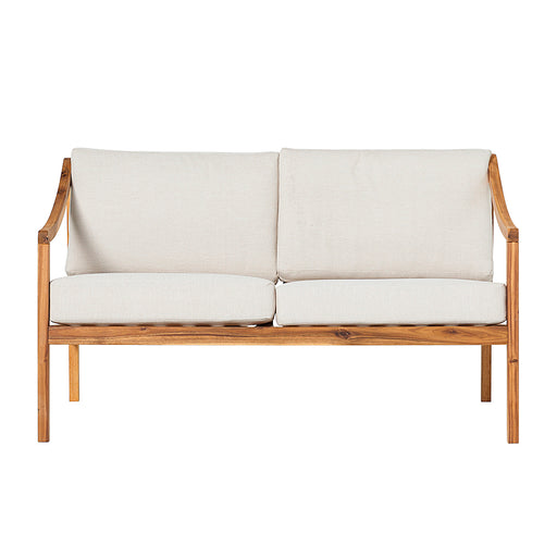 Walker Edison - Modern Solid Wood Outdoor Loveseat - Natural