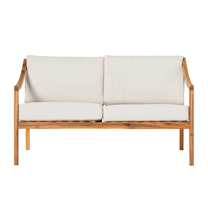 Walker Edison - Modern Solid Wood Outdoor Loveseat - Natural