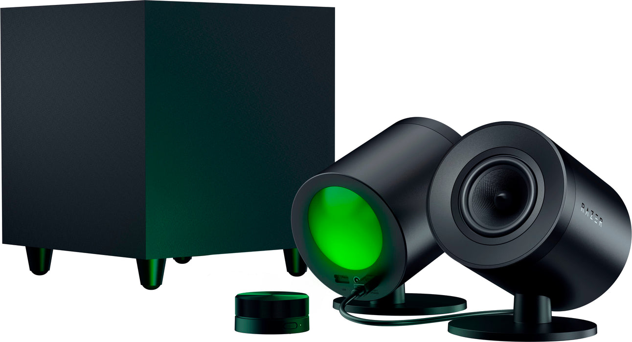 Razer - Nommo V2 Pro Full-Range 2.1 PC Gaming Speakers with Wireless Subwoofer (4 Piece) - Black