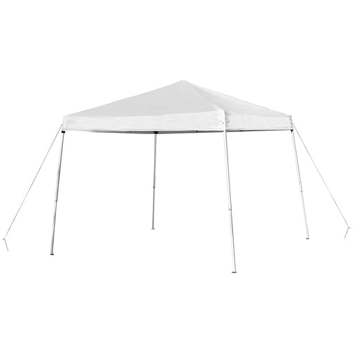 Flash Furniture - Harris 8'x8' Weather Resistant Easy Pop Up Slanted Leg Canopy Tent with Carry Bag - White