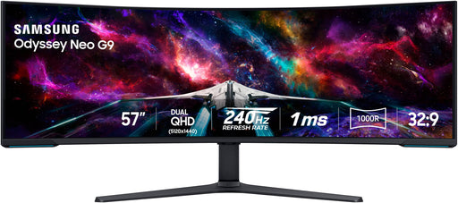 Samsung - 57" Odyssey Neo G9 Dual 4K UHD Quantum Mini-LED 240Hz 1ms HDR 1000 Curved Gaming Monitor (HDMI 2.1 DP 2.1 USB 3.0) - Black