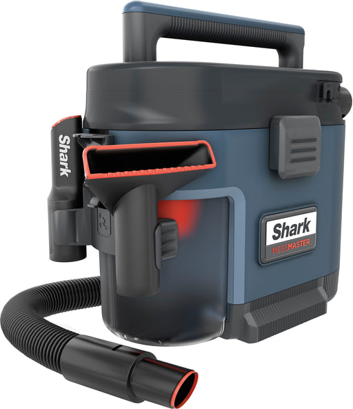 Shark - MessMaster Portable Wet/Dry Vacuum Small Shop Vac 1 Gallon Capacity Corded Handheld Perfect for Pets  Cars - Blue