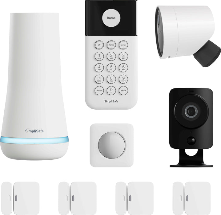 SimpliSafe - Whole Home Security System 9-piece - White