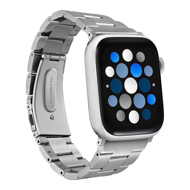 Insignia - Stainless Steel Link Band for Apple Watch 44mm 45mm 46mm Series 10 and Apple Watch Ultra 49mm (All Series) - Silver