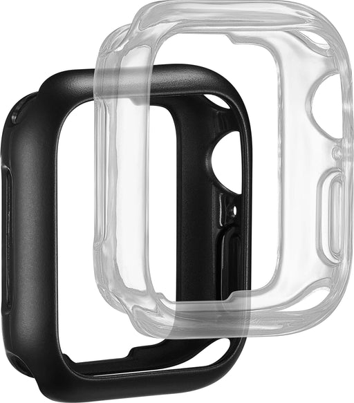 Insignia - Bumper Cases for Apple Watch 41mm (2-Pack) - Black/Clear