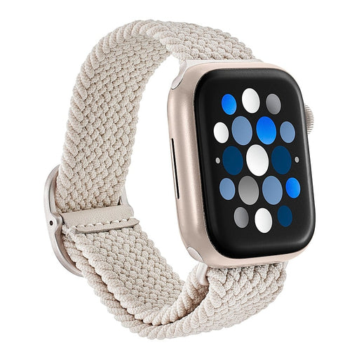 Insignia - Braided Nylon Band for Apple Watch 38mm 40mm 41mm (All Series) and 42mm Series 10 - Stone