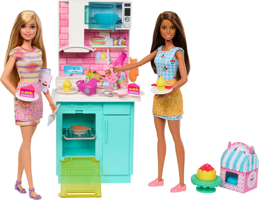Barbie - Celebration Fun Baking  Kitchen with Dolls Playset - Multicolor