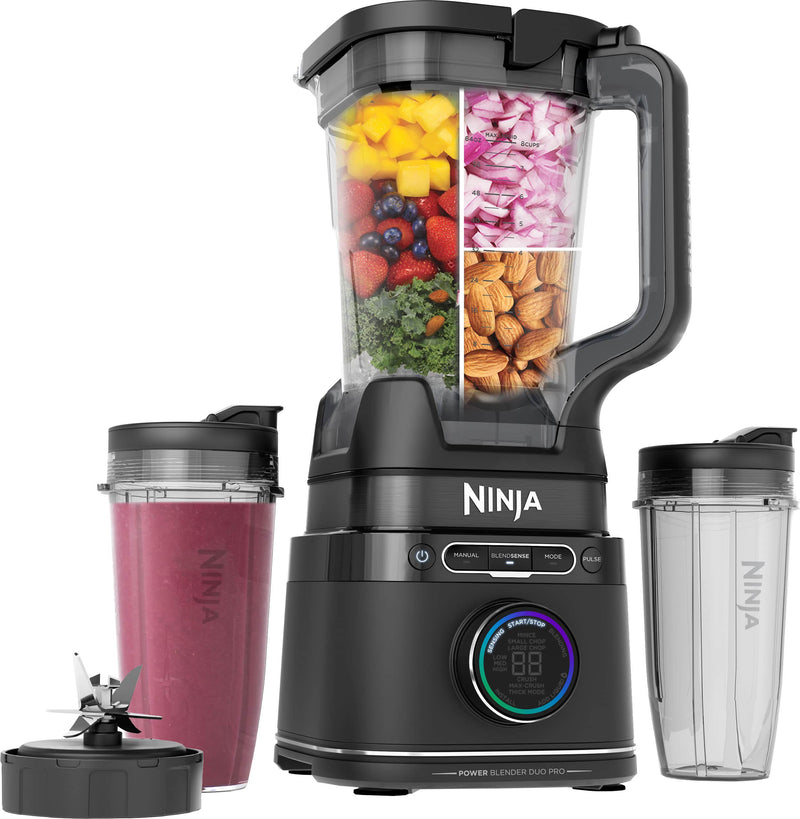 Ninja - Detect Power Blender Pro + Personal Single-Serve BlendSense Technology 1800PW 72 oz. Pitcher To-Go Cups - Black