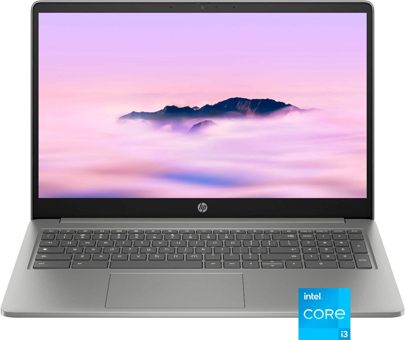 HP - 15.6" Full HD Chromebook Plus Laptop with Google AI - Intel Core i3 - 8GB Memory - 128GB UFS - Mineral Silver