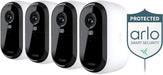 Arlo - Essential 4-Camera Outdoor Wireless 2K Security Camera (2nd Generation) with Yard Sign - White