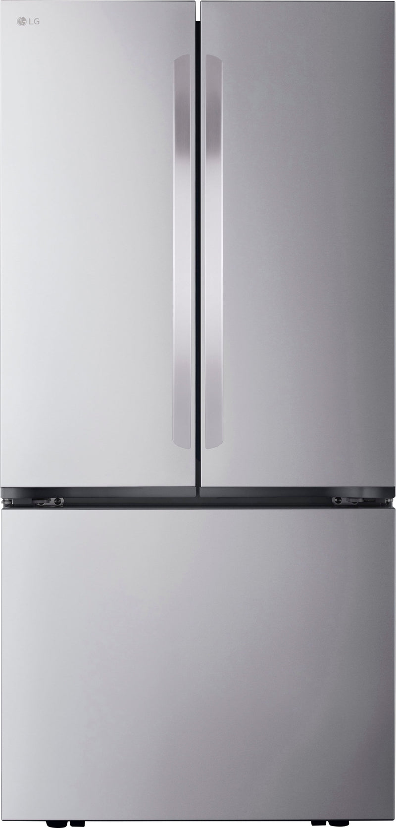 LG - 33-in Wide Counter-Depth MAX 20.8 Cu. Ft. French Door Smart Refrigerator with Ice - Stainless Steel