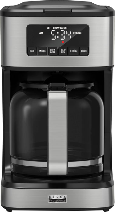 Bella Pro Series - 12-Cup Programmable Coffee Maker - Stainless Steel