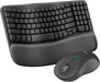 Logitech Wave Keys MK670 Combo Wireless Ergonomic Keyboard with Signature M550 L Wireless Mouse Graphite - keyboard and mouse set - QWERTY - US - graphite Input Device