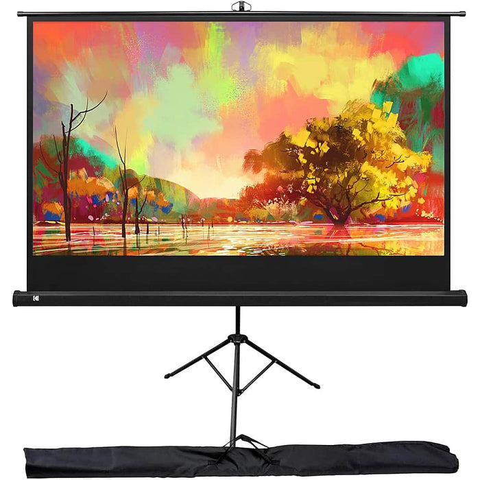 Kodak - 60 in. Portable Projector Screen Adjustable Projection Screen with Tripod Stand  Carry Bag - White