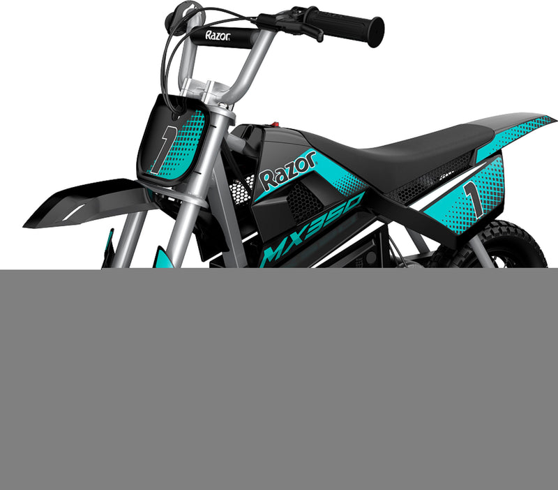 Razor - Dirt Rocket MX350 for Kids w/ 7 miles Max Operating Range and 14 mph Max Speed - Small - Teal/Black