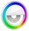Bower - Clip-on LED Selfie Light with Built-in Rechargeable Battery and Multicolor Lighting Effects - White