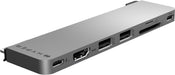 Hyper - HyperDrive Next 8 Port USB-C Hub 4K HDMI USB4/Thunderbolt 4 1 USB-C 2 USB-A microSD/SD travel dock for MacBook/PC - Space Gray