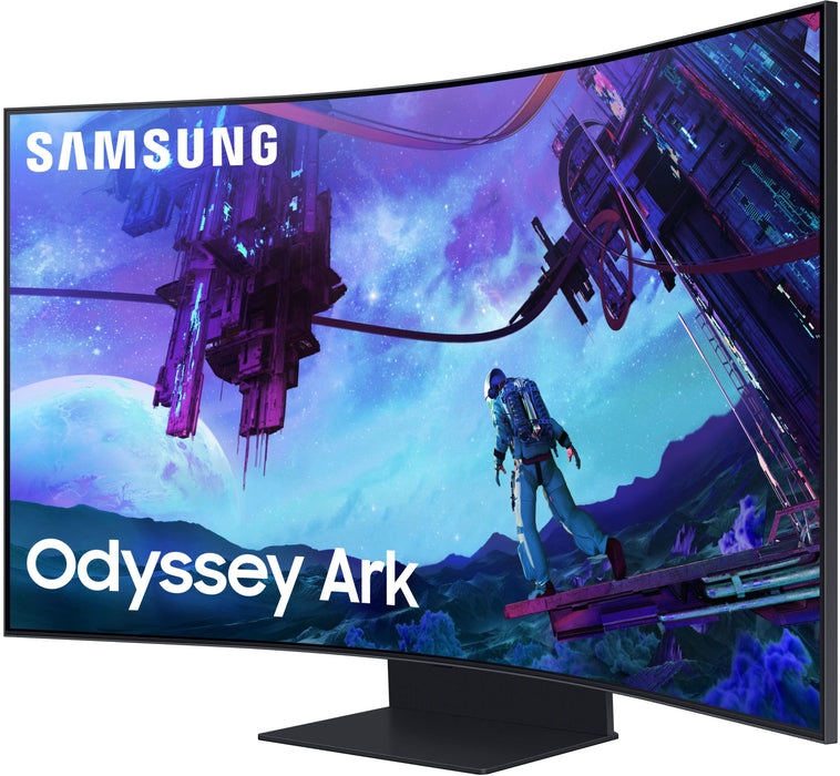 Samsung - 55" Odyssey Ark 2nd Gen. Curved 4K UHD Quantum Mini-LED FreeSync Prem Pro 1ms GTG Gaming Screen - Black