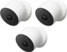 Google - Nest Cam 3 Pack Indoor/Outdoor Wire Free Security Cameras - Snow