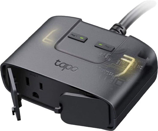 TP-Link - Tapo Smart Wi-Fi Outdoor Dual Plug - Control  Schedule Holiday Decorations  Outdoor Lights - Black