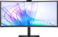 Samsung - ViewFinity S65VC 34" Ultra-WQHD 100Hz AMD FreeSync HDR10 Curved Monitor with  Built -in Speakers and Built-in Camera - Black