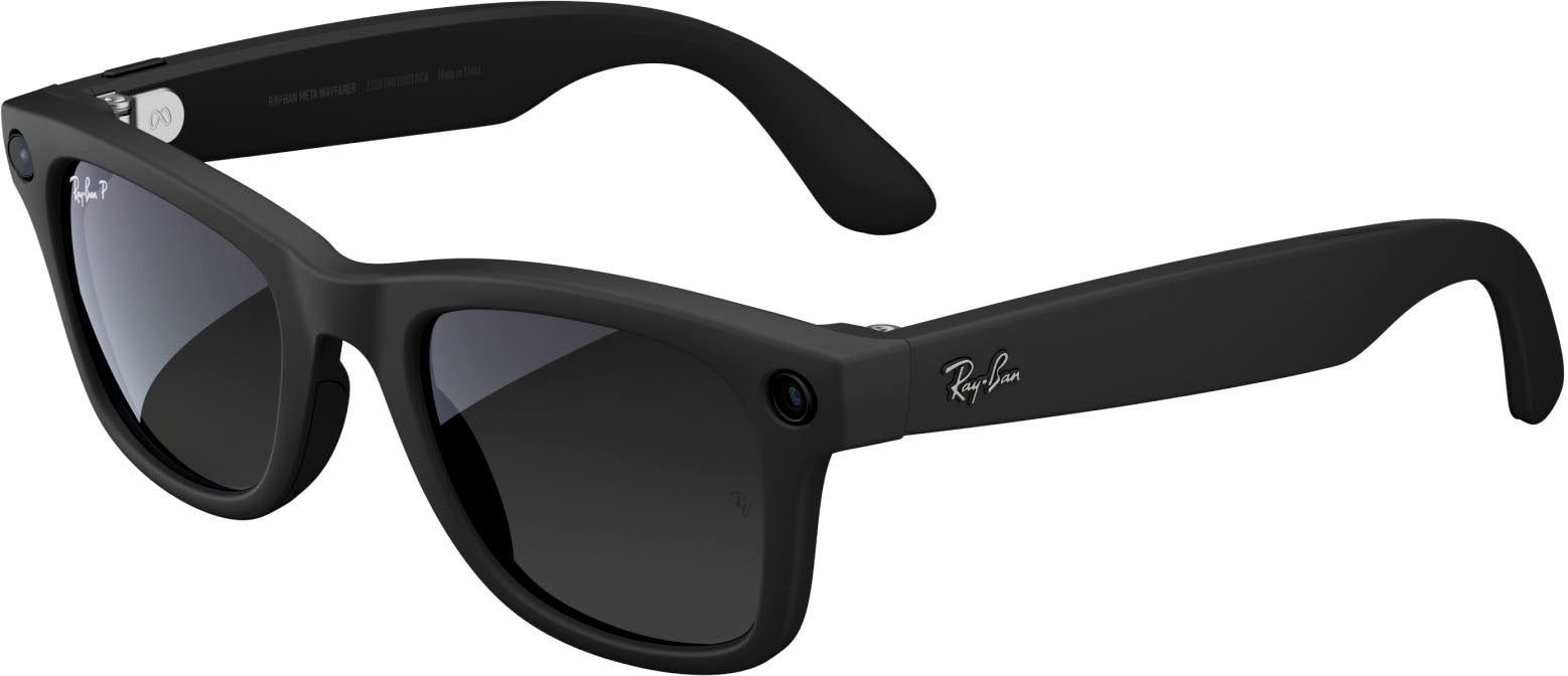 Ray-Ban Meta - Wayfarer Smart Glasses with Meta AI Audio Photo Video Compatibility -  Polarized Gradient Graphite Lenses - Matte Black