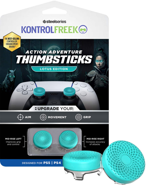 KontrolFreek - Action Lotus Thumbsticks PlayStation 5 - Teal/Clear