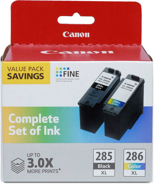 Canon - PG-285XL / CL-286XL 2-Pack High Yield Ink Cartridges - Black/Tri-color